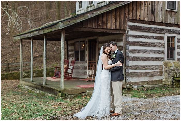 Country Winter Wedding Bride and Groom Portrait Nashville TN