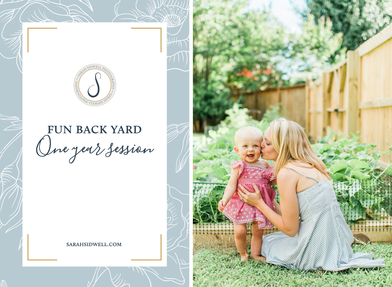 Nashville Parents choose to have their daughter's one year 1st birthday photo session in their Franklin Backyard playing on swingsets and in their vegetabel garden.jpg