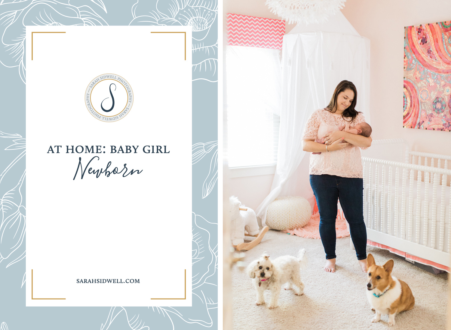 New mom and dad plan their newborn session with their 7 day old baby girl at their home with their dogs and cats with top Nashville Photographer Sarah Sidwell who is based out of Franklin their session captures their.jpg