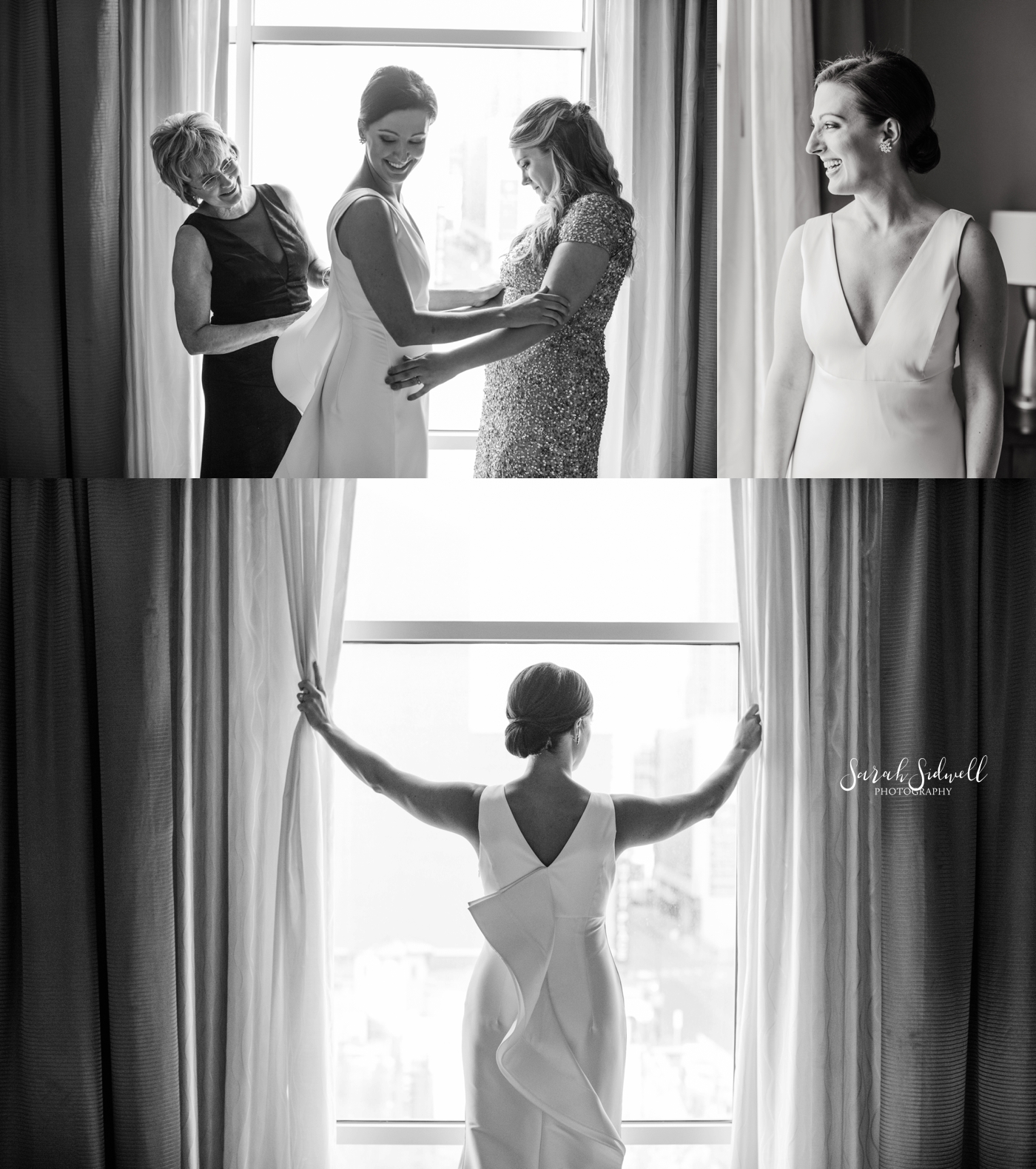 A bride looks out of a window | Sarah Sidwell Photography | The Bell Tower