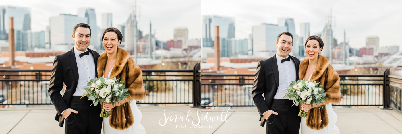 A newlywed couple pose for photos after their wedding | Sarah Sidwell Photography | The Bell Tower