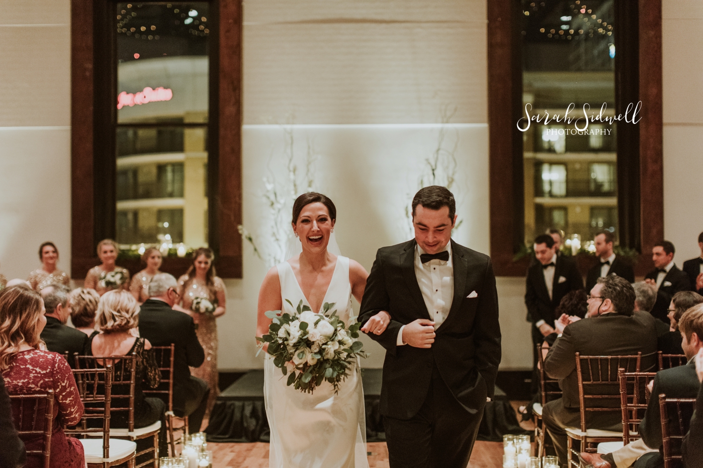 A man walks a bride down the aisle | Sarah Sidwell Photography | The Bell Tower