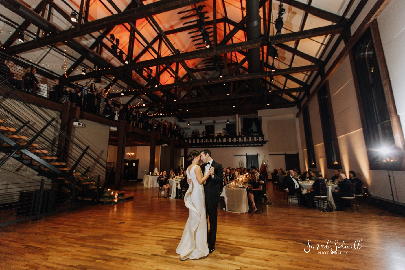 A bride and groom enjoy their first dance | Sarah Sidwell Photography | The Bell Tower