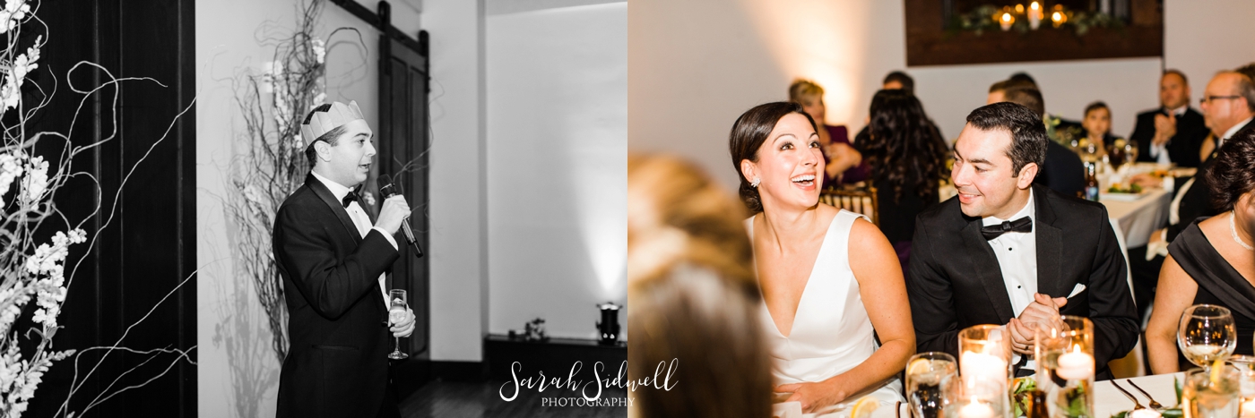 A bride and groom enjoy their wedding reception | Sarah Sidwell Photography | The Bell Tower