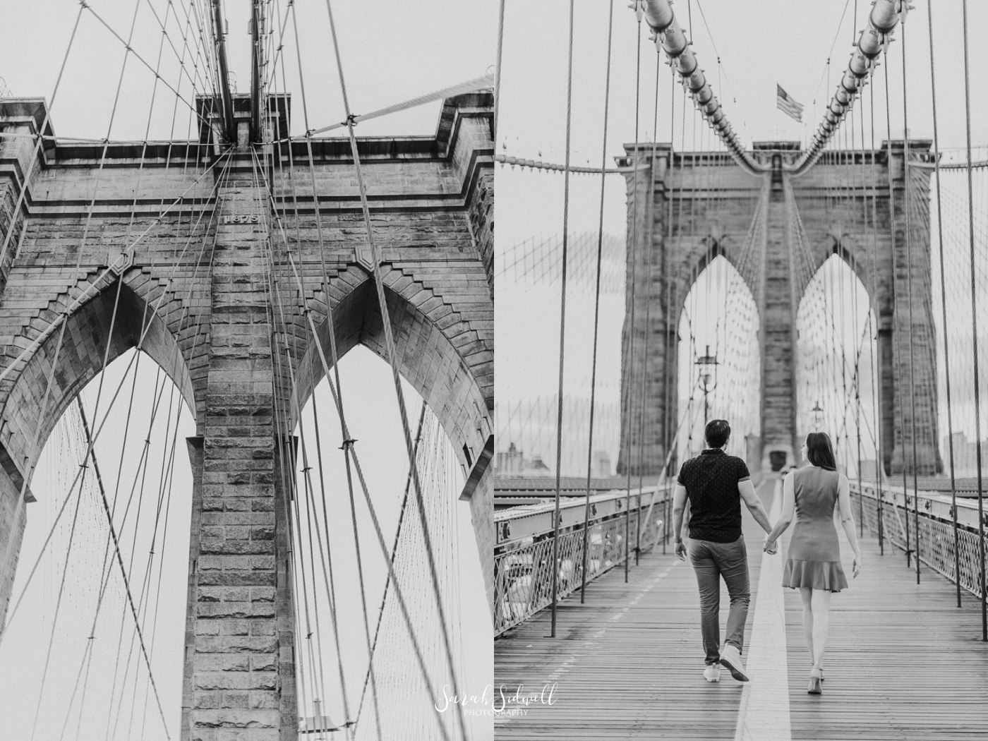 A couple take a walk on a bridge.  | Sarah Sidwell Photography | Nashville Engagement Photographer