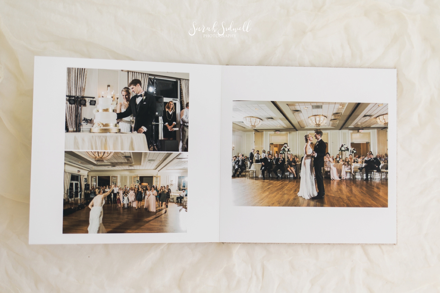 A Nashville photographer shows the wedding albums she offers. 