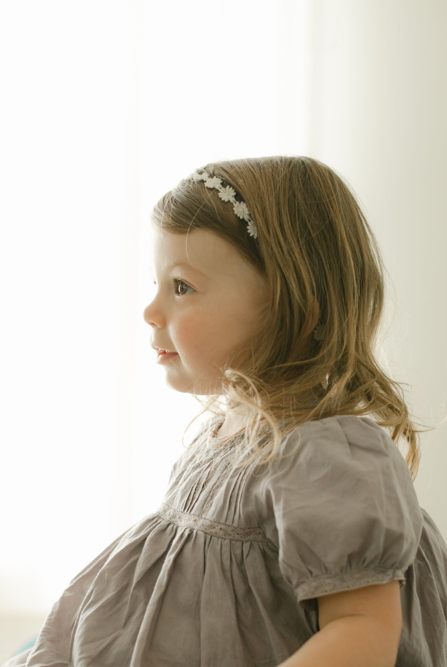 photo of young little girl. studio portrait session