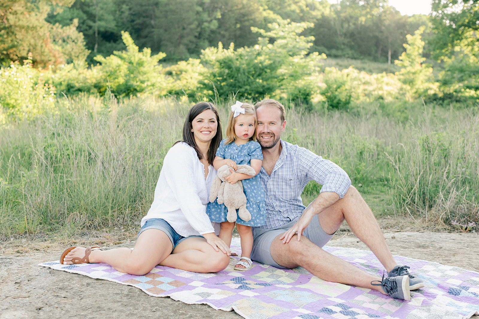 outdoor family photos for 2 year baby milestone session in nashville tennessee