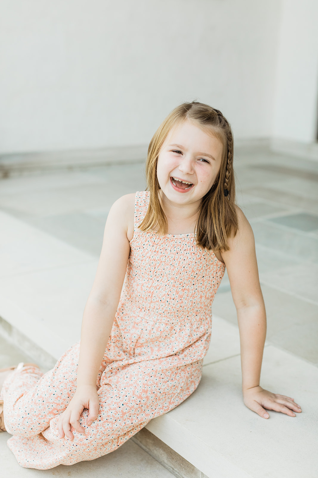 outdoor in-home family session in nashville tennessee. little girl smiling