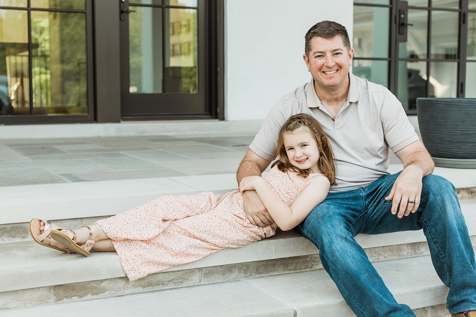 outdoor in-home family session in nashville tennessee. dad and daughter