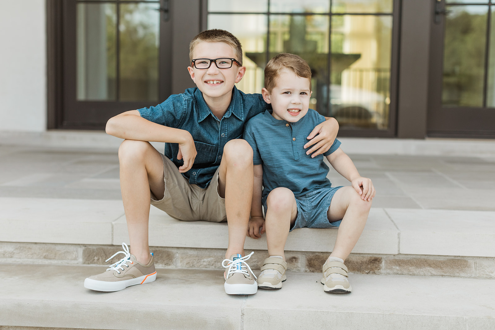 outdoor in-home family session in nashville tennessee. two brothers