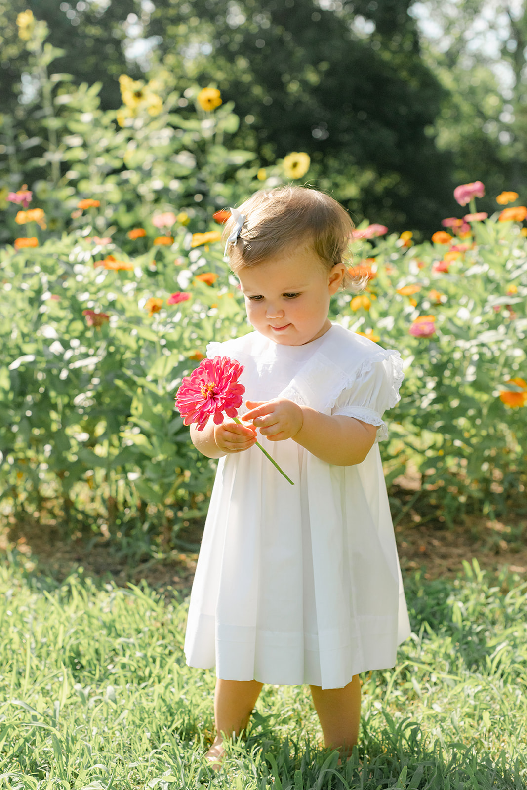 baby girl in garden. four generational session in nashville tennessee