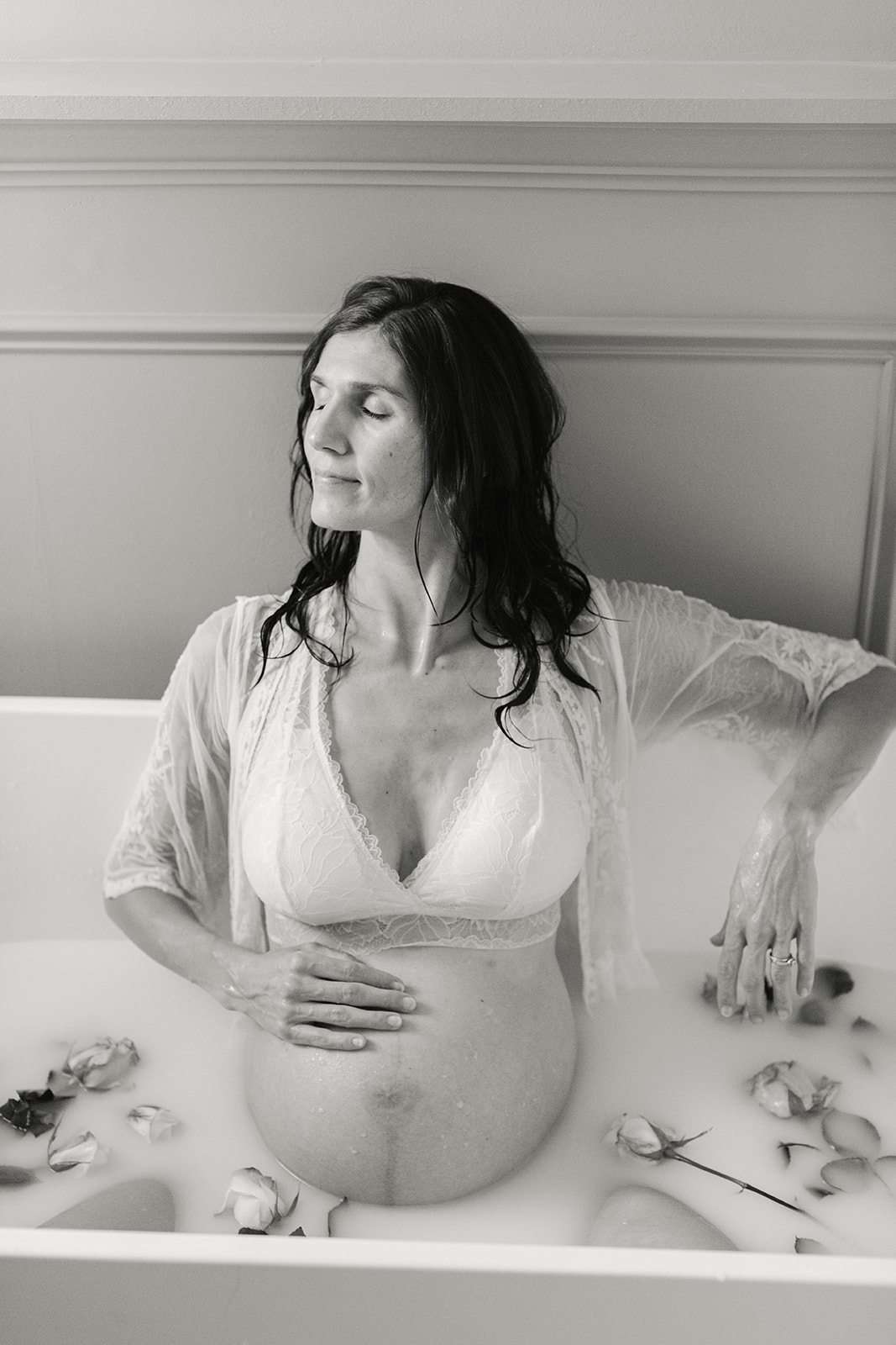 milk bath maternity session