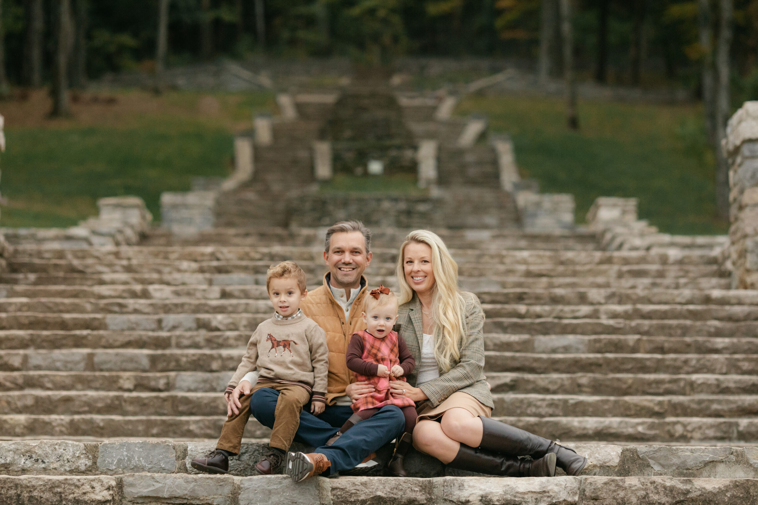 fall family photos at Percy Warner Stairs