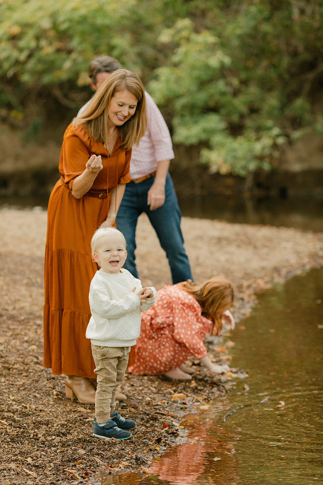 fall family photos at West Nashville Creek