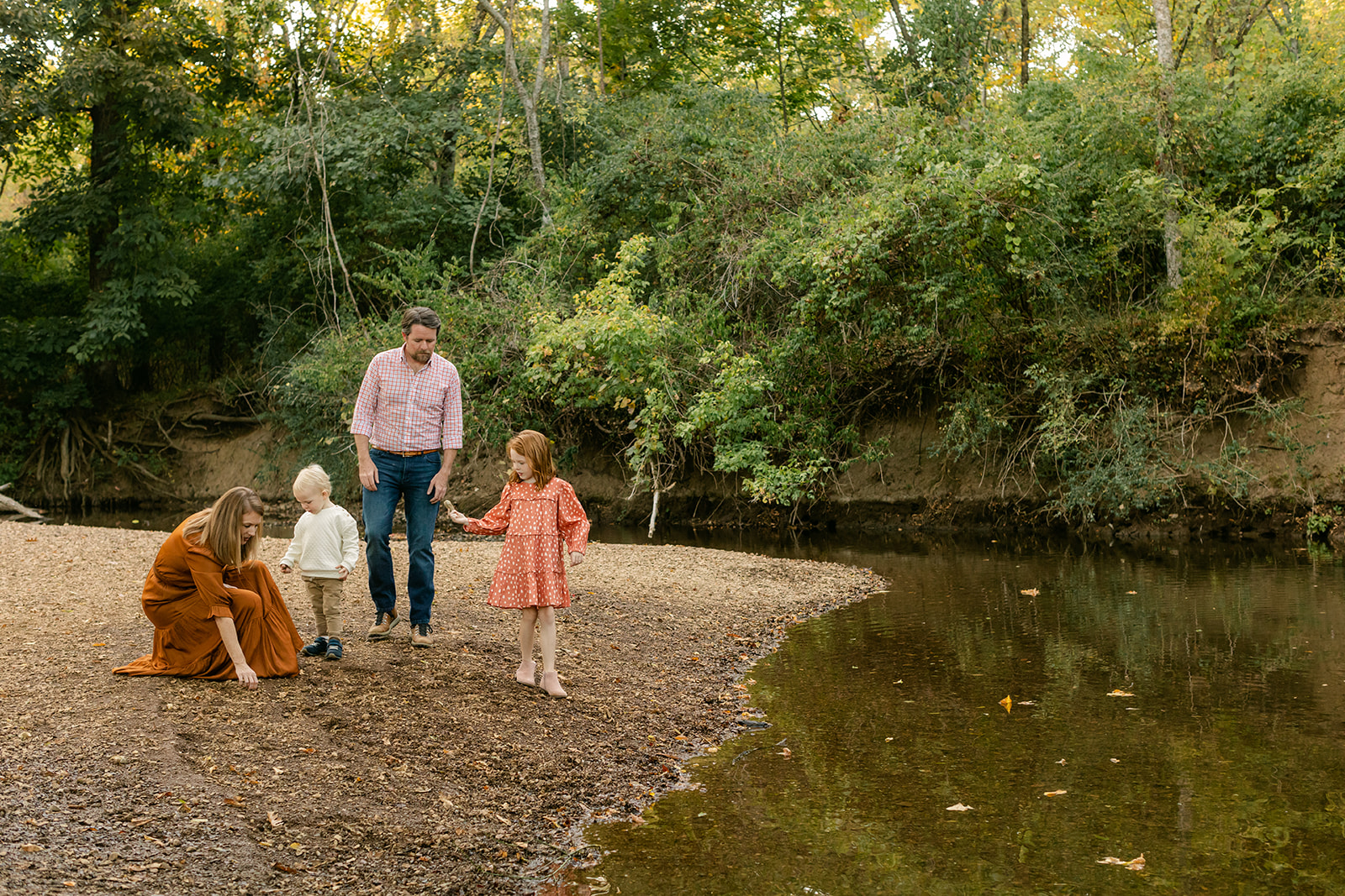 fall family photos at West Nashville Creek