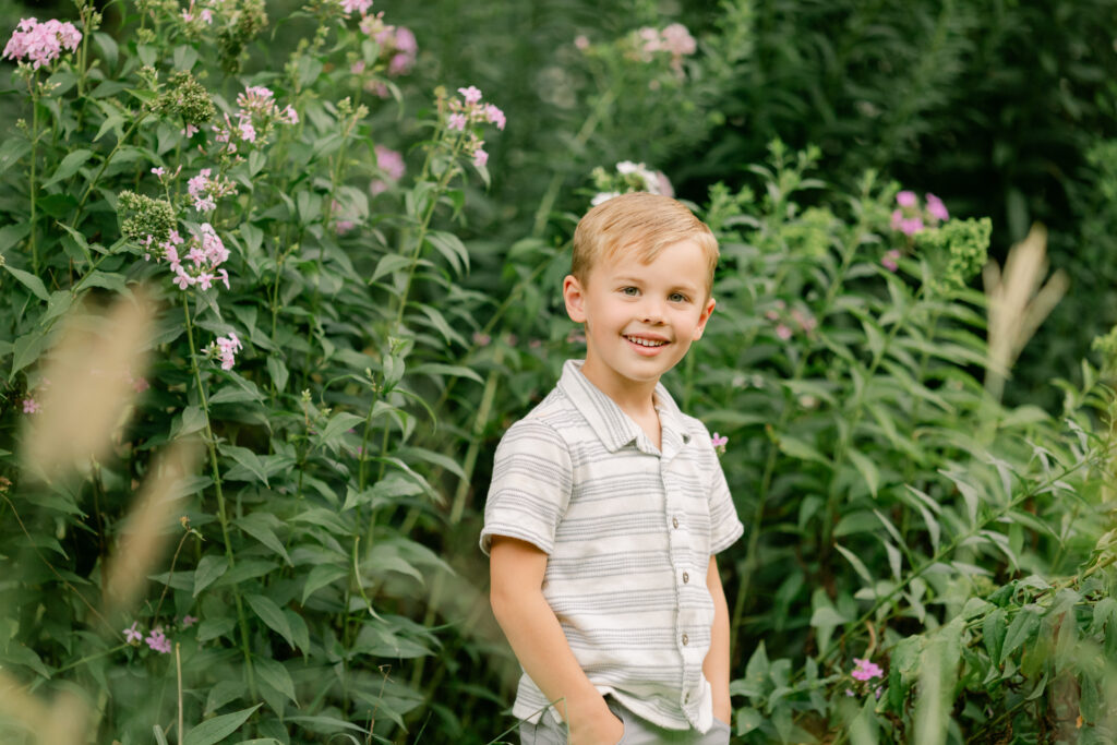 young boy in the garden