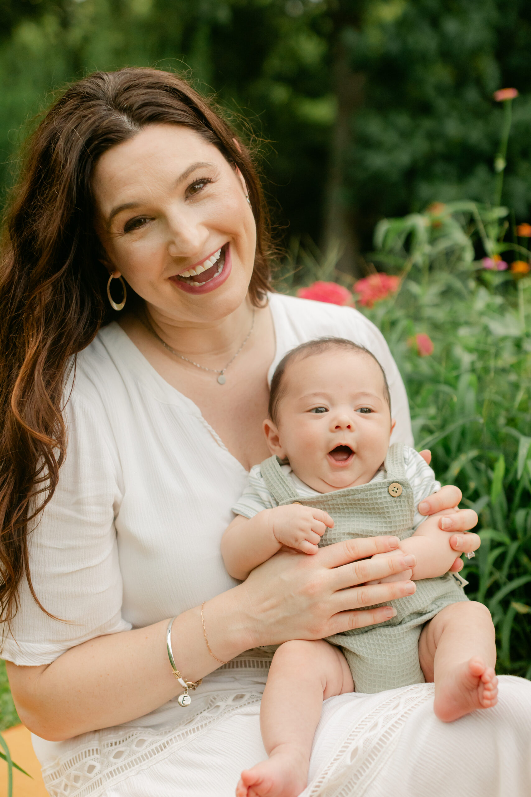 mama and baby boy in flower garden. motherhood minis photo session in nashville