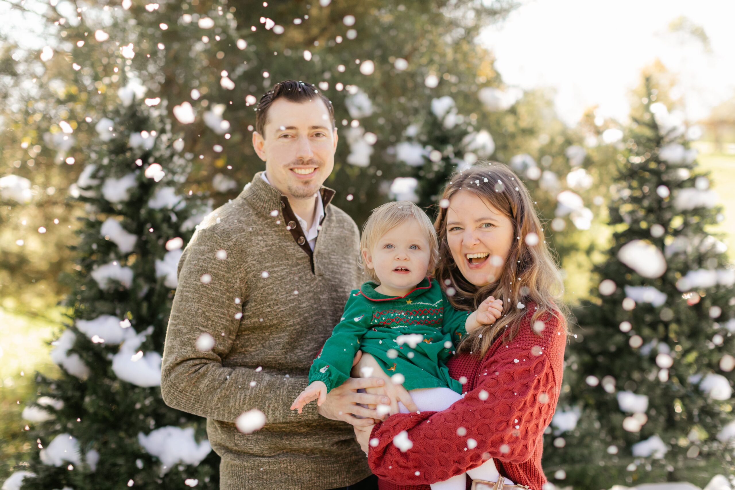 snowy christmas family photos