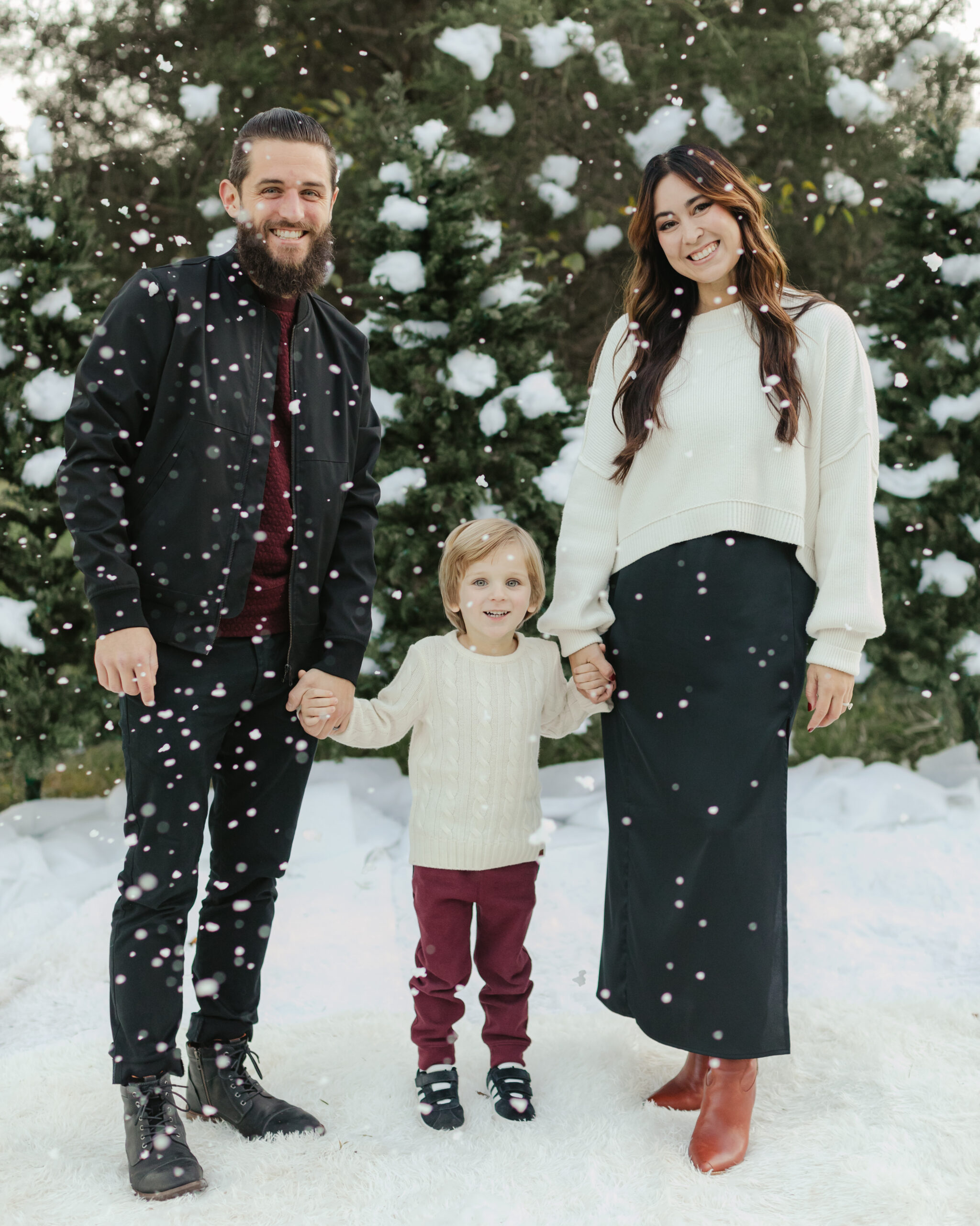 snowy christmas family photos