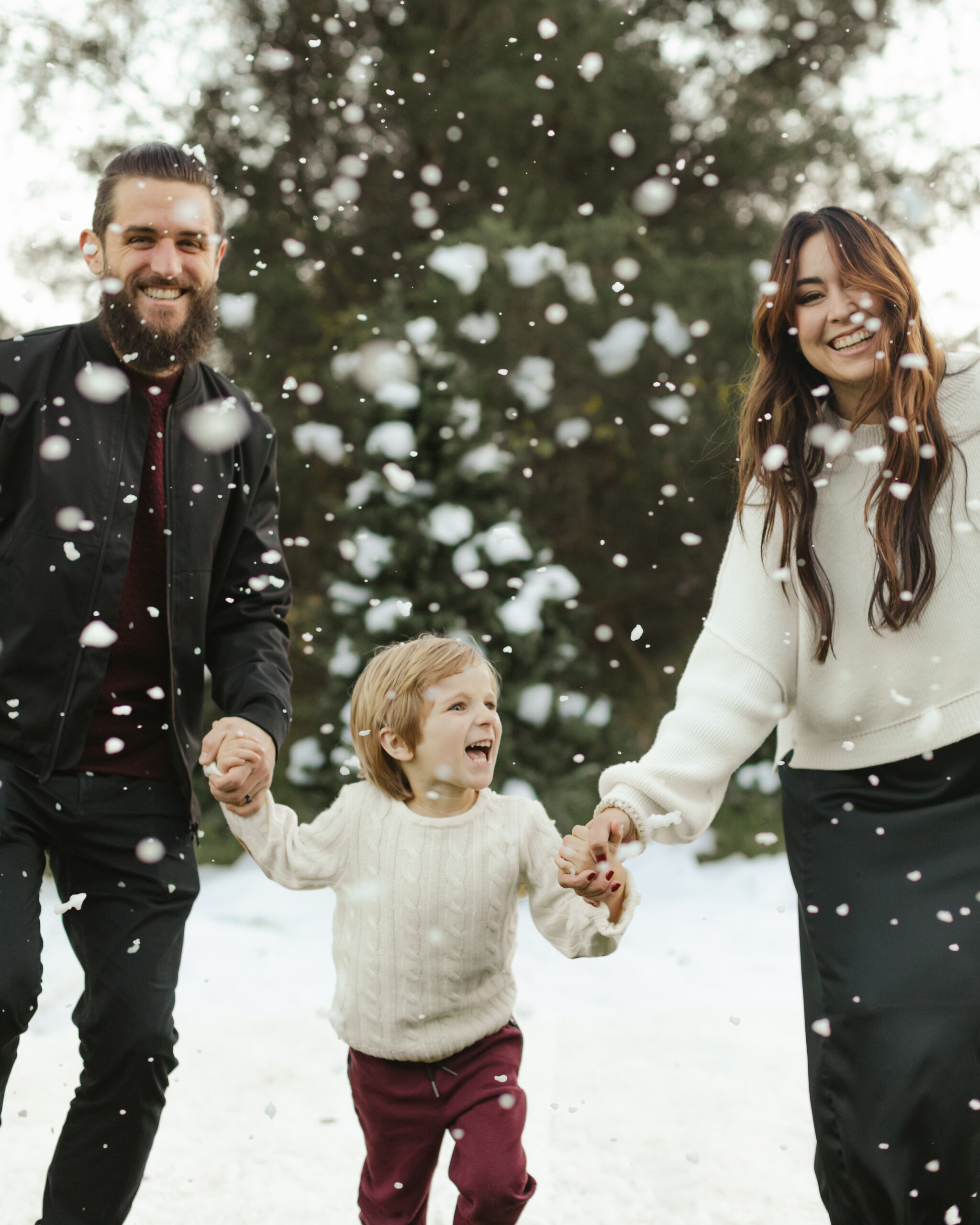 snowy christmas family photos