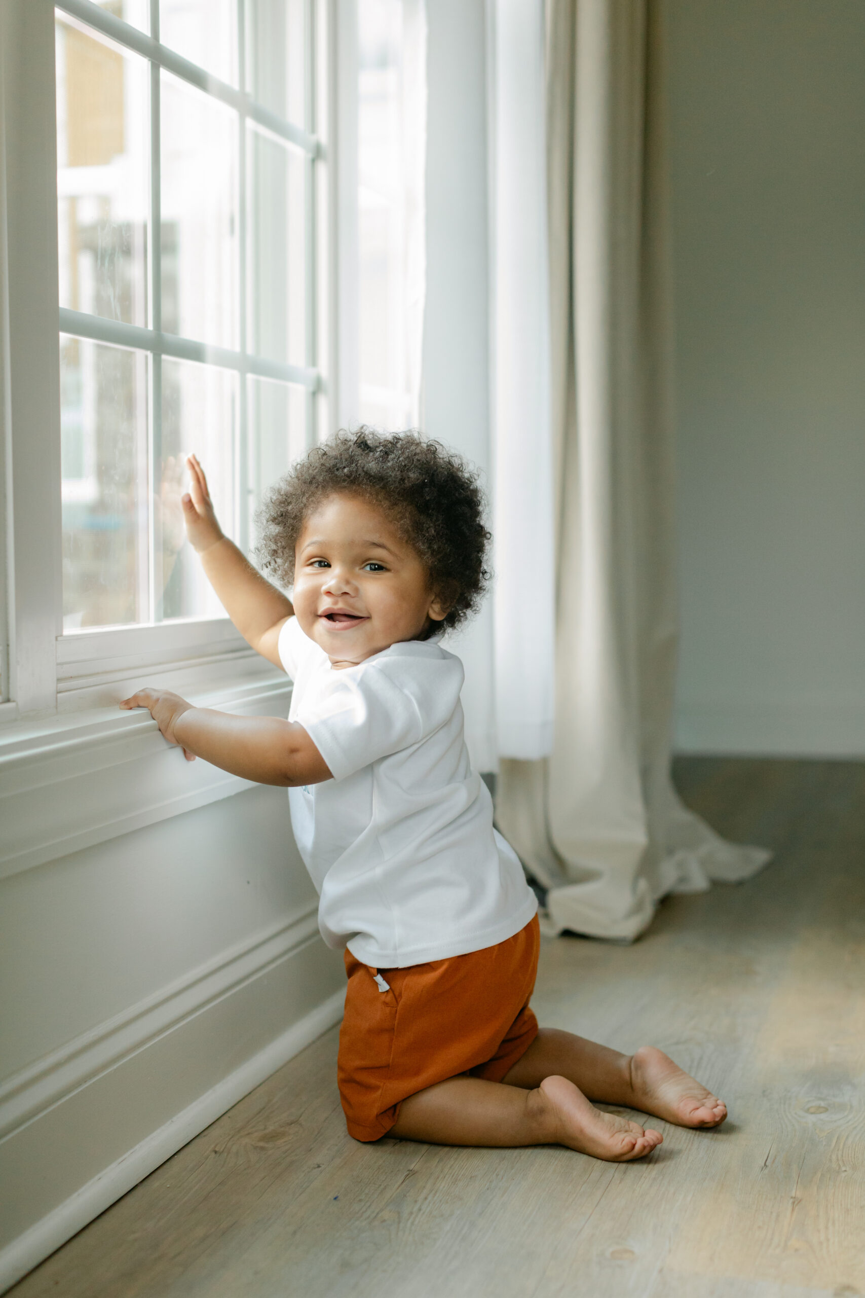 baby boy's 1 year milestone session