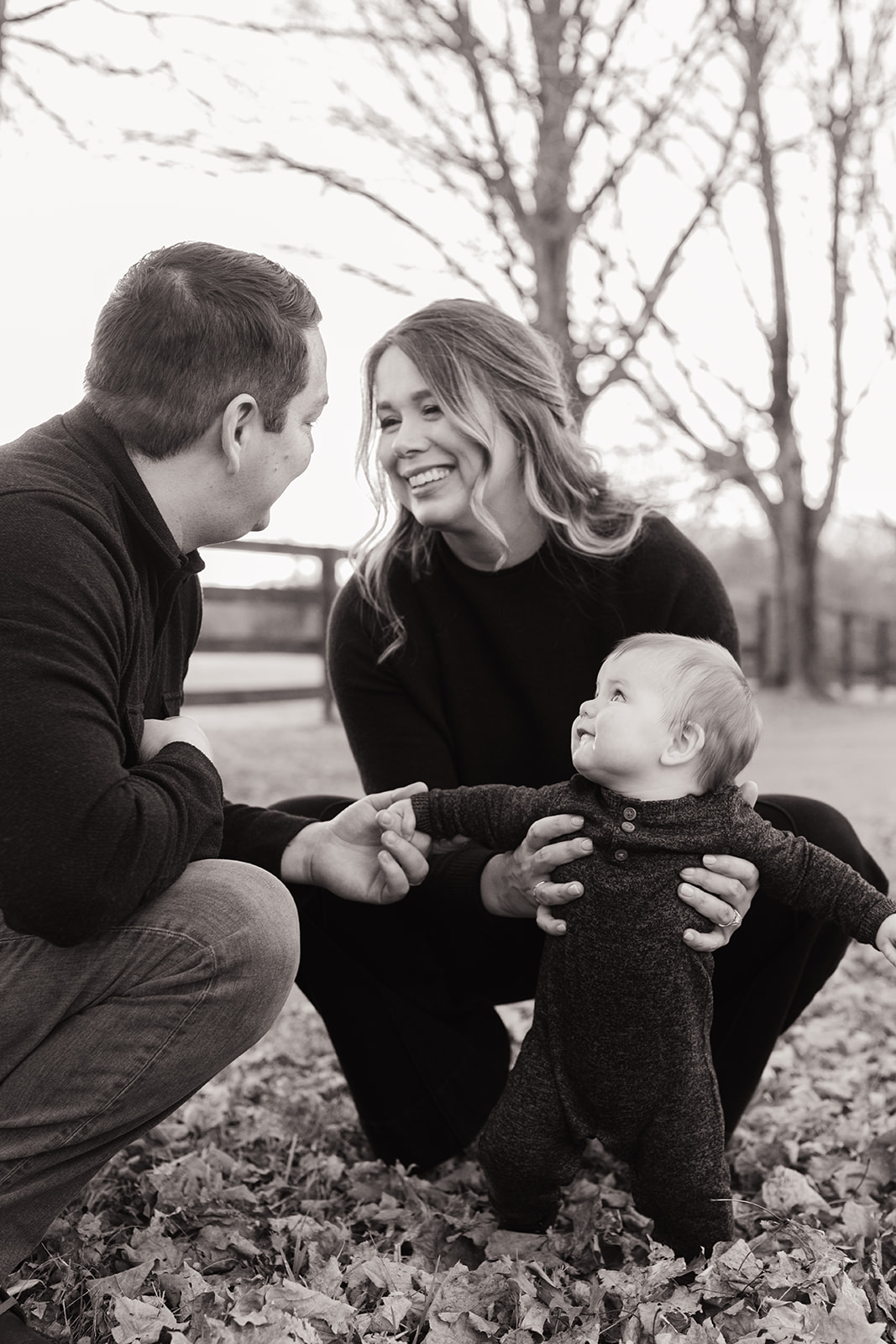 parents and baby boy. outdoor fall family photos