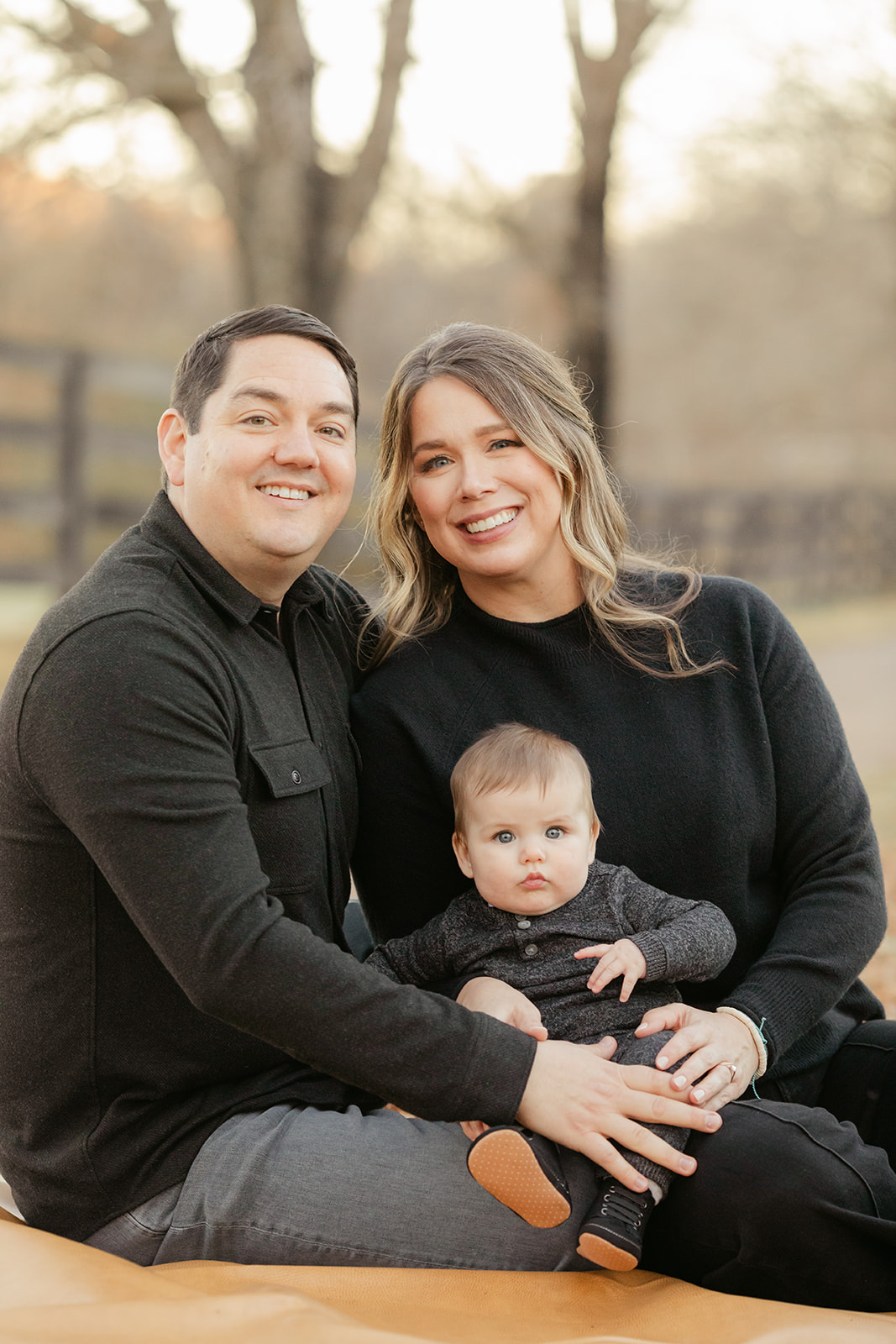 parents and baby boy. outdoor fall family photos