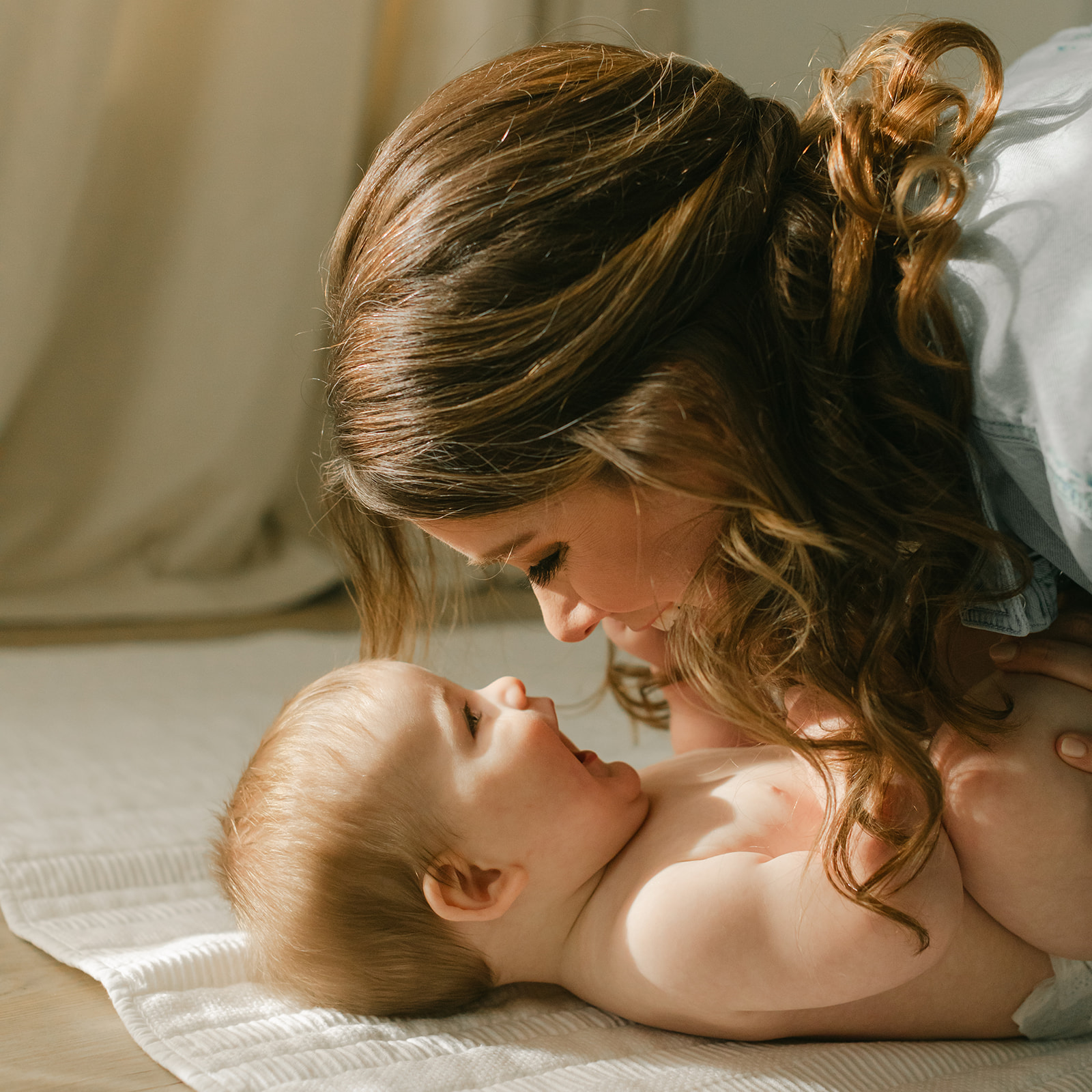 mom and baby boy. studio baby milestone photos.