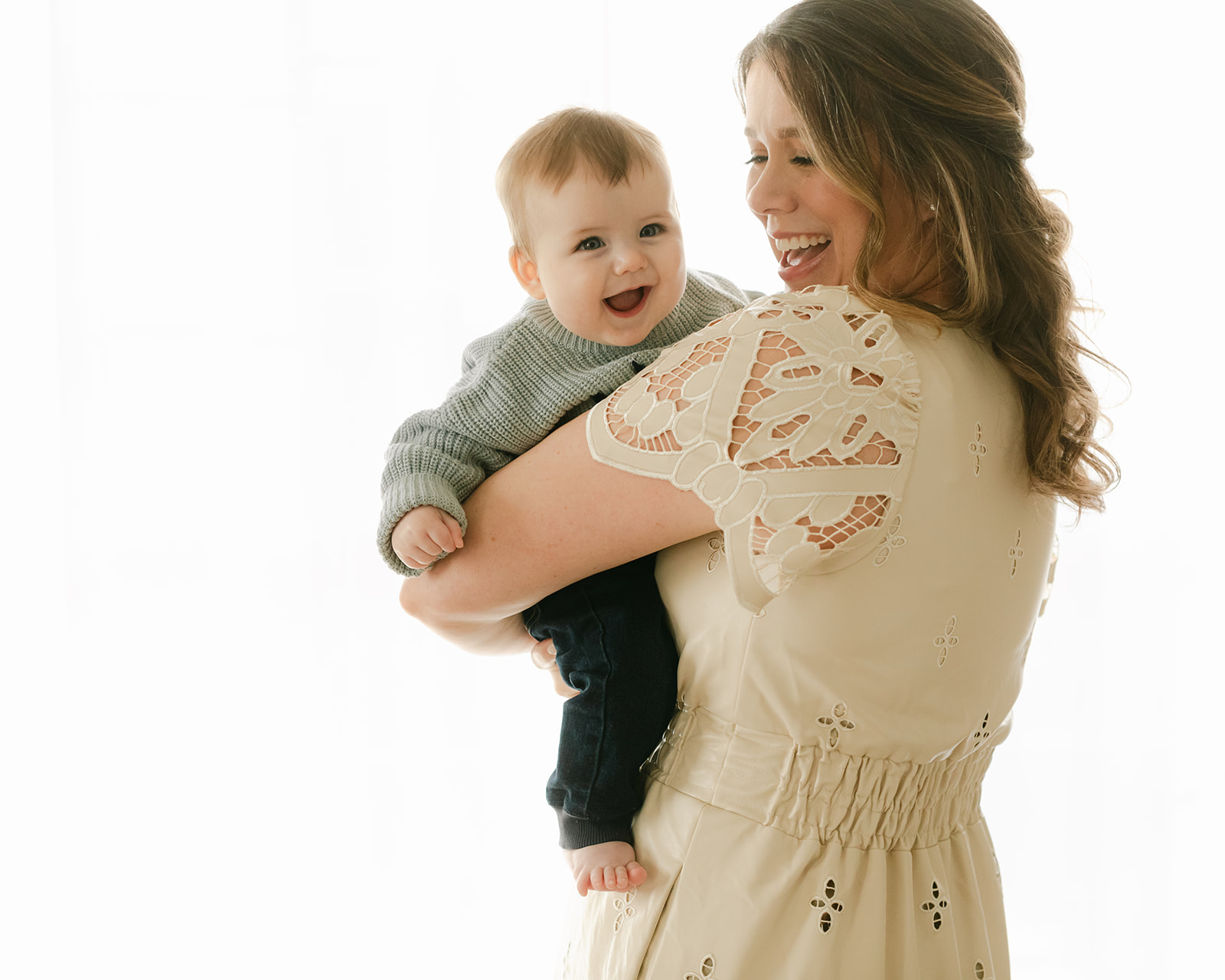 mom and baby boy. studio baby milestone photos.