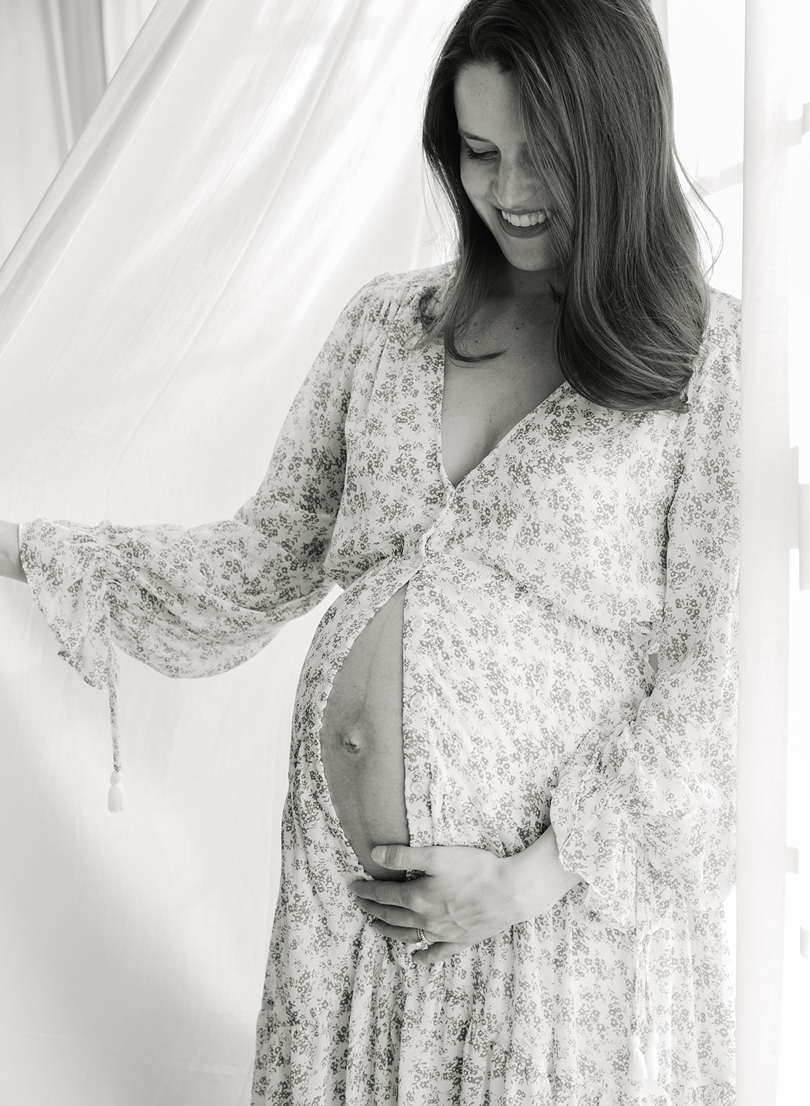 mama posing during studio maternity photo session