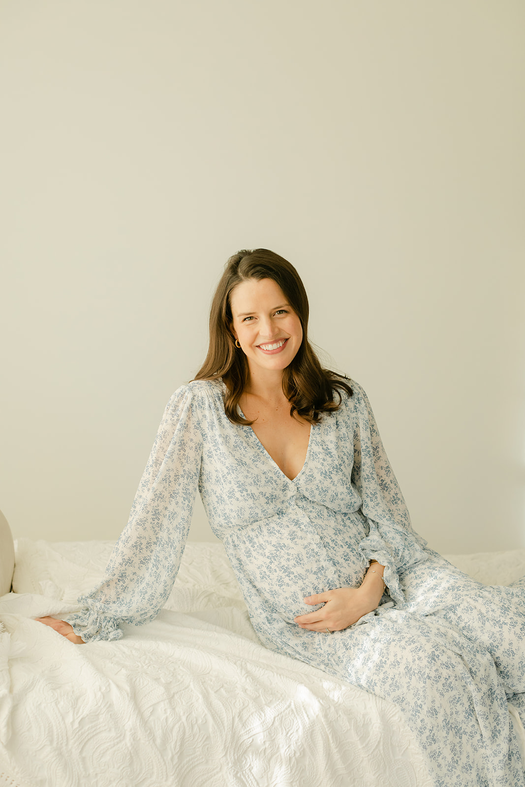 mama posing during studio maternity photo session