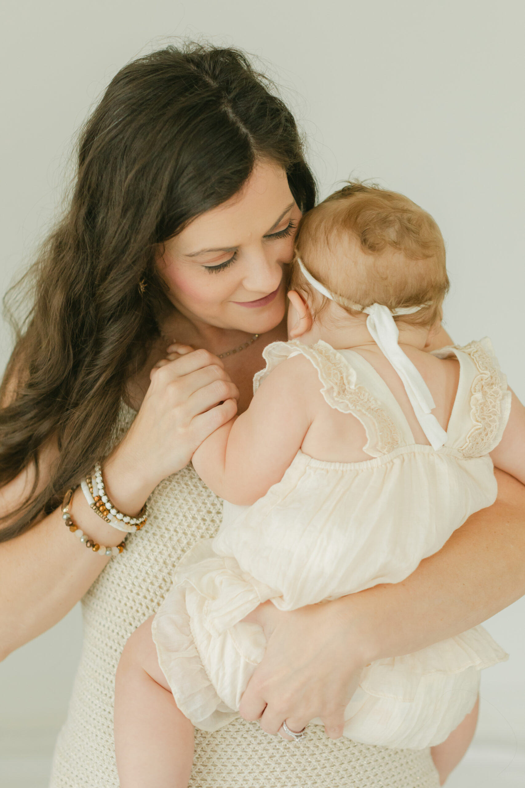 mama and baby girl. 10 month old baby milestone session