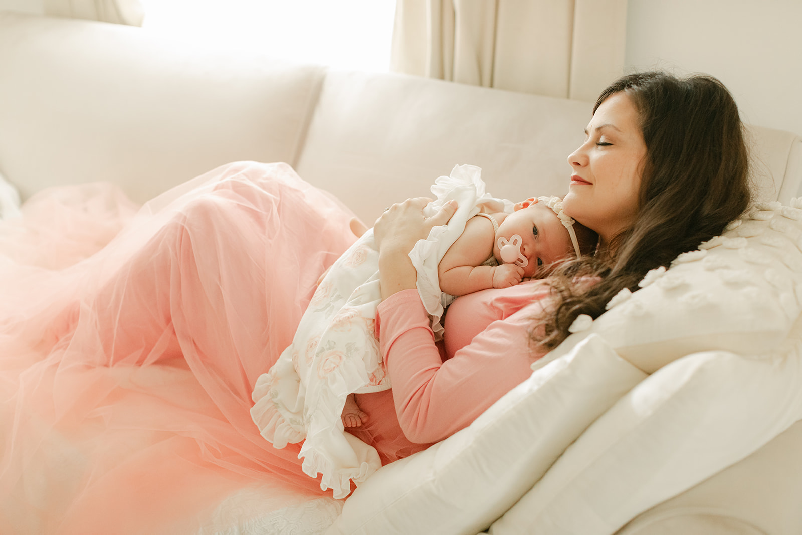 mama and newborn baby. Newborn baby girl photo