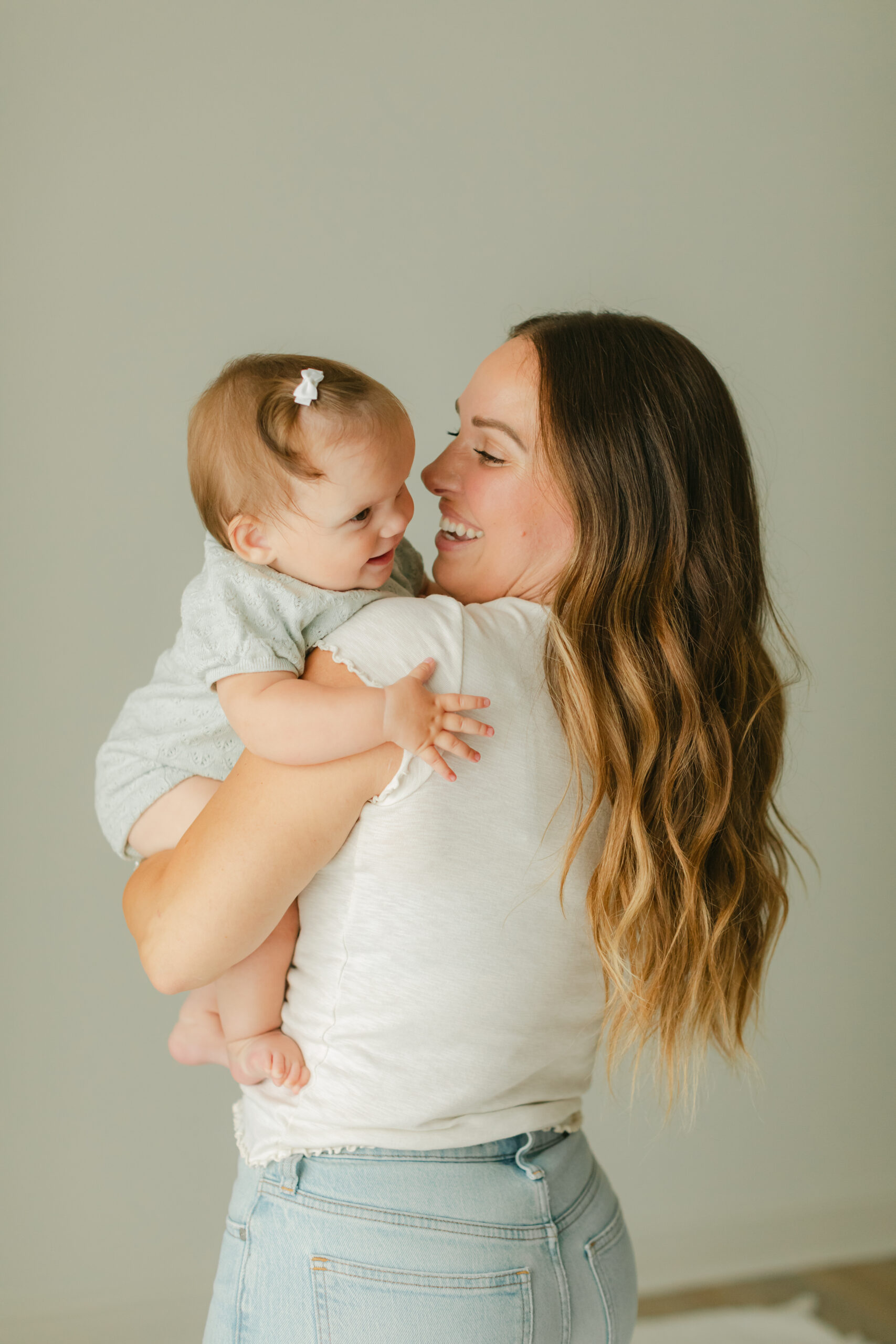 mama and baby girl. studio family photos.