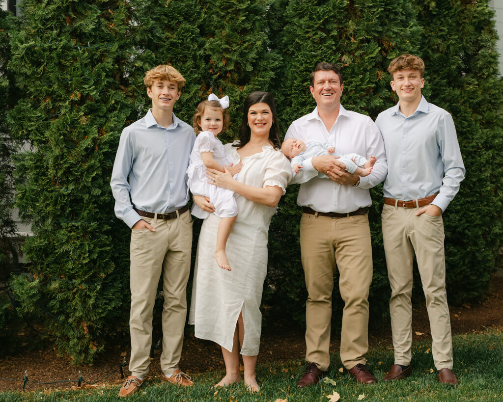 outdoor family photo during newborn photo