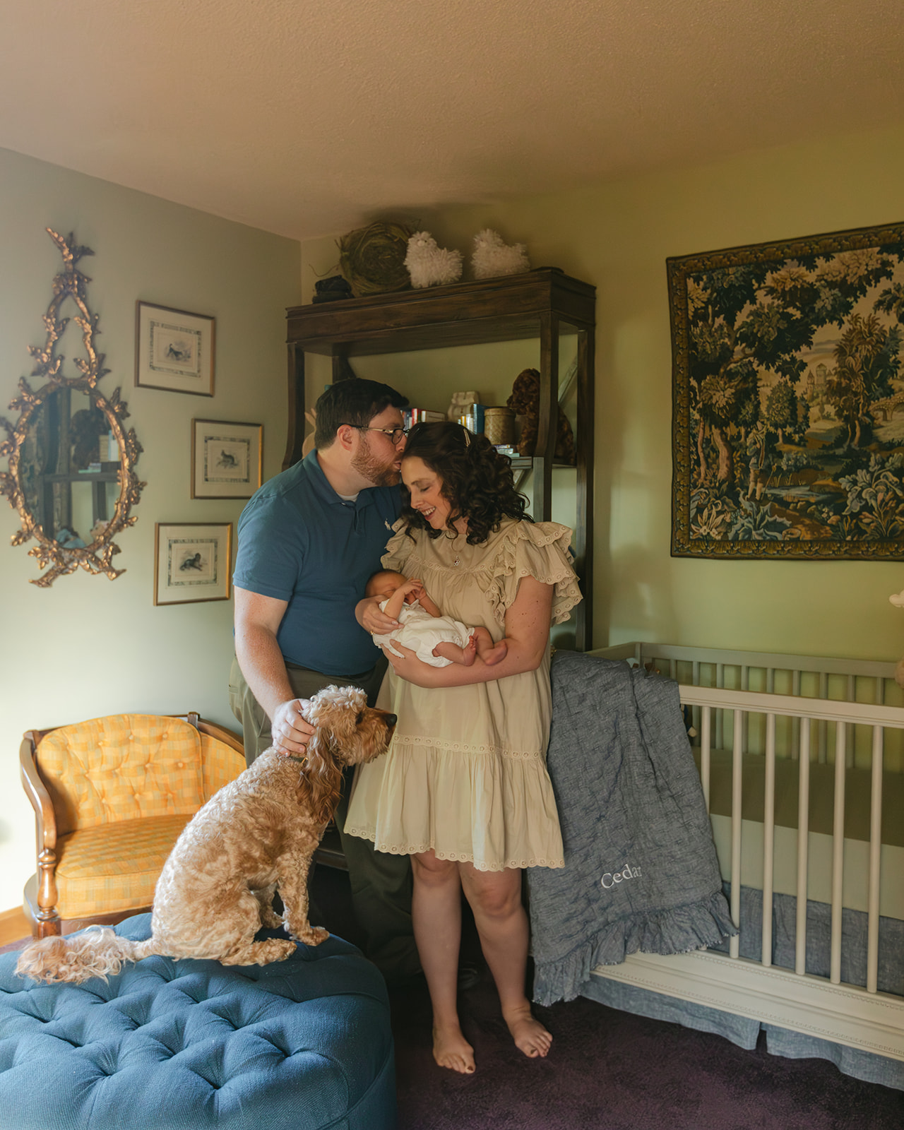 parents with newborn baby boy in-home session

