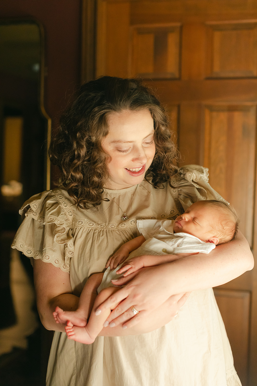 mom with newborn baby boy (in-home session)