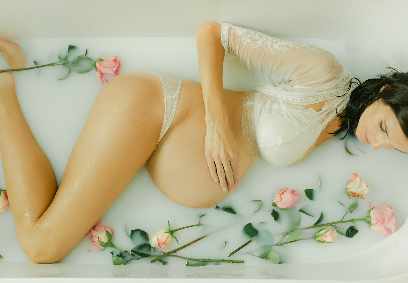 milk bath session.  solo maternity session