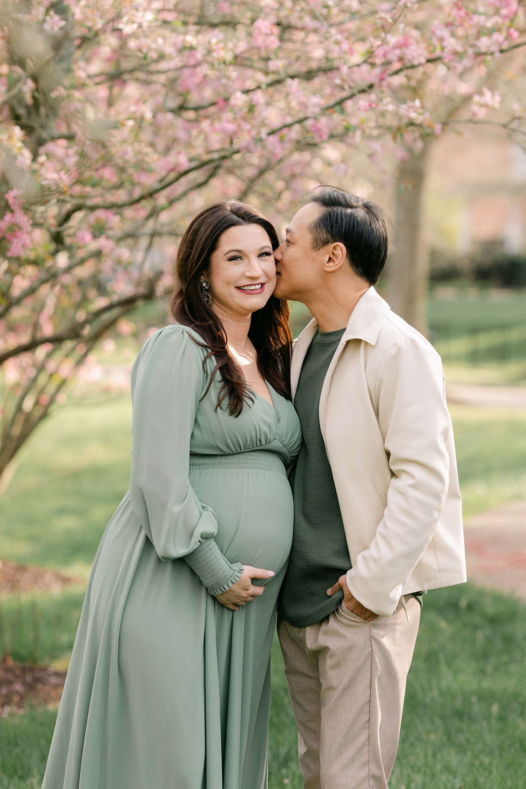 couple during outdoor maternity session