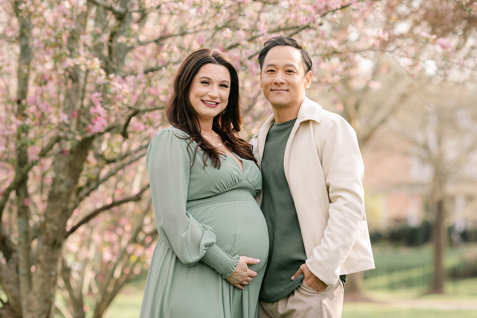 couple during outdoor maternity session