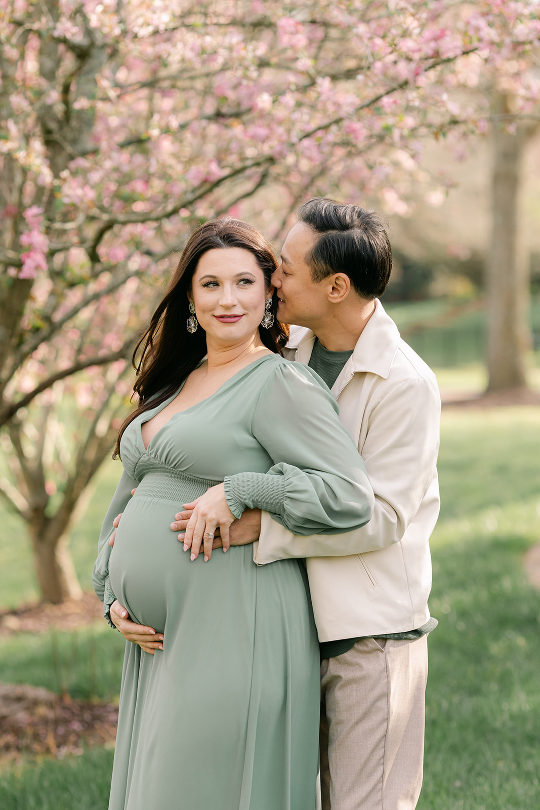 couple during outdoor maternity session