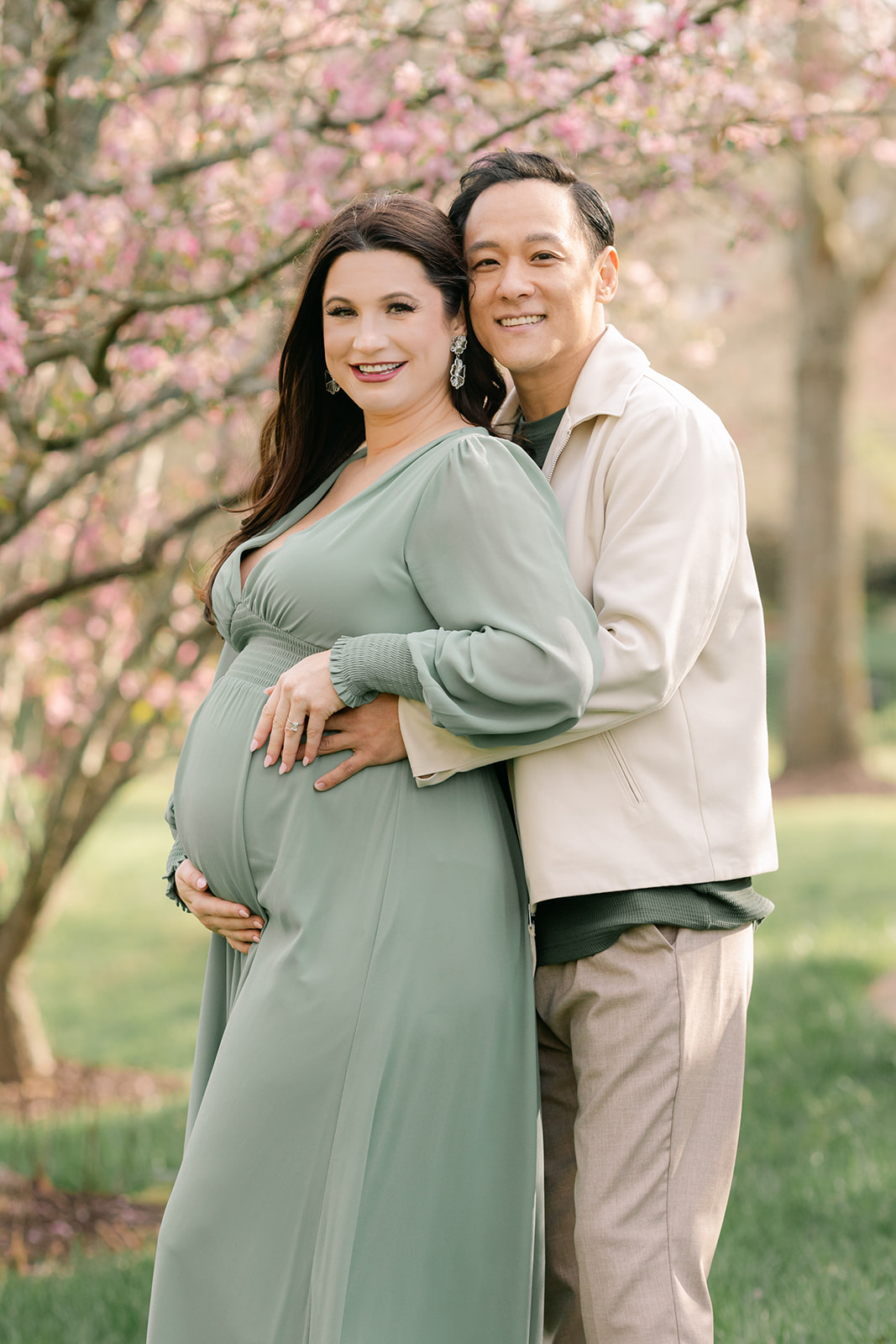 couple during outdoor maternity session