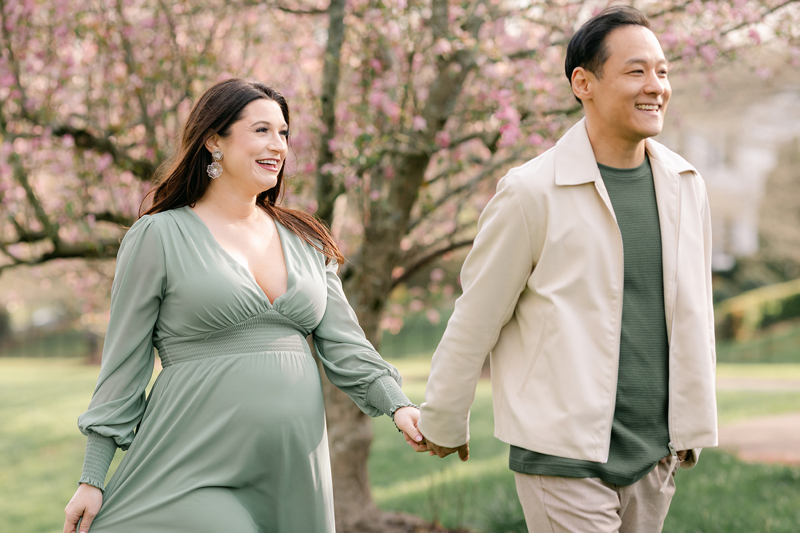 couple during outdoor maternity session