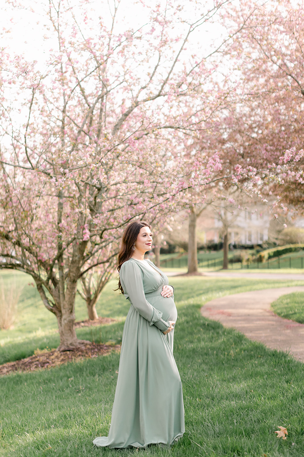 expecting mama during outdoor maternity session