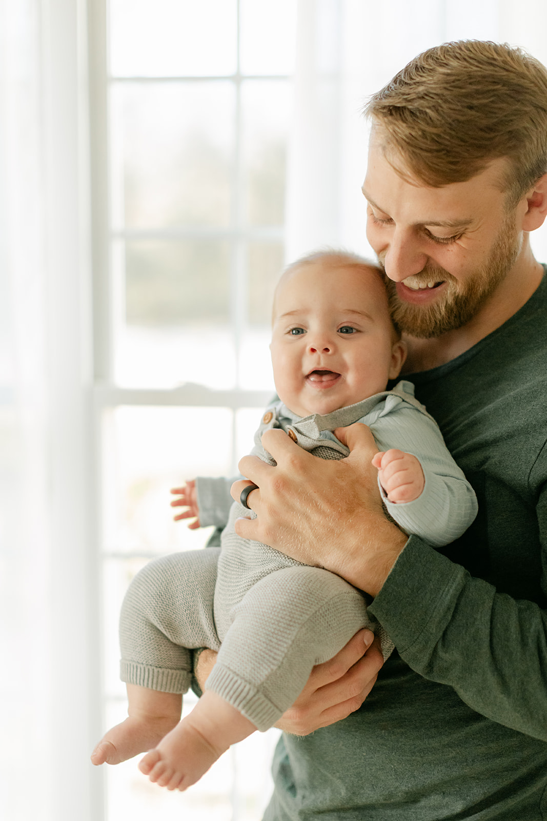 dad and 6 month old son
