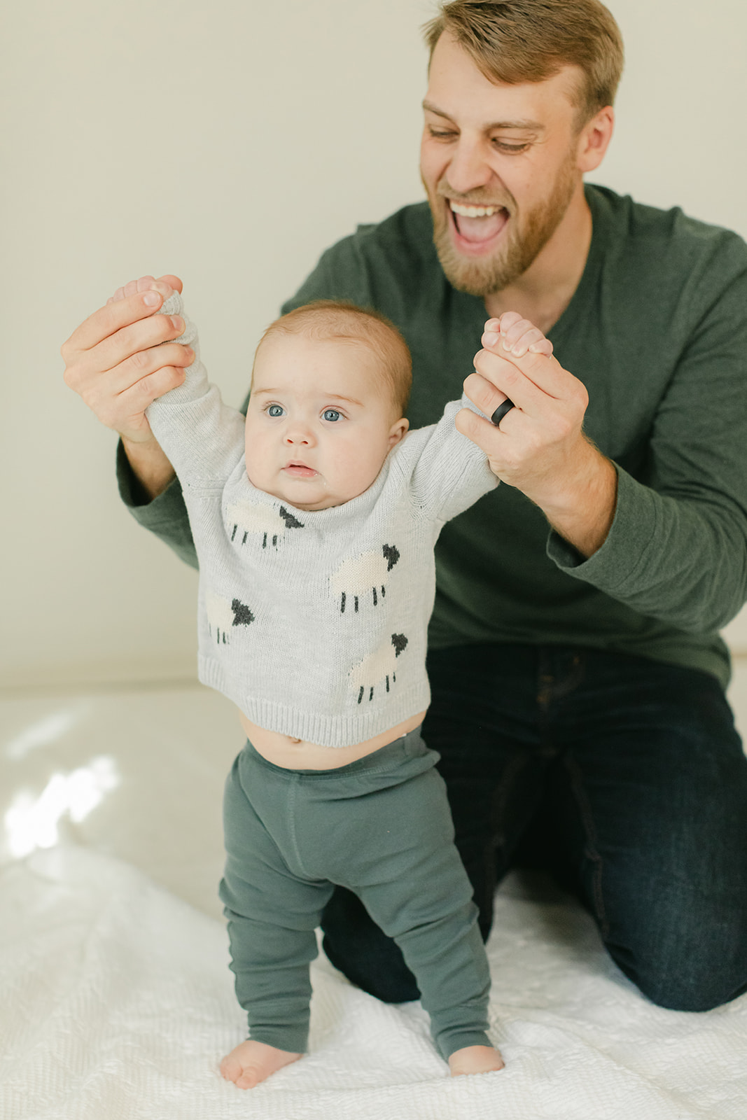 dad and 6 month old son
