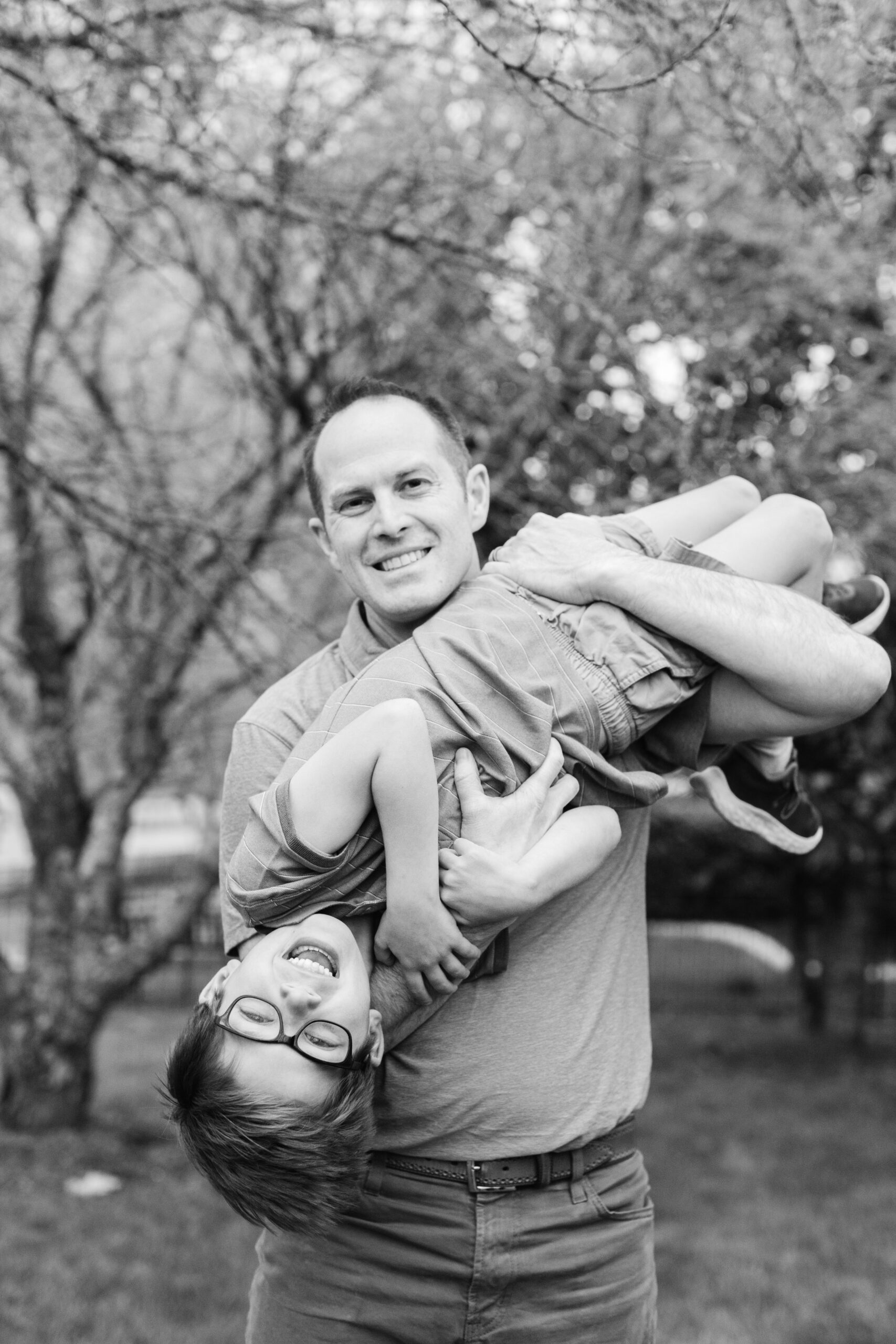 dad and son. outdoor spring family photos. 