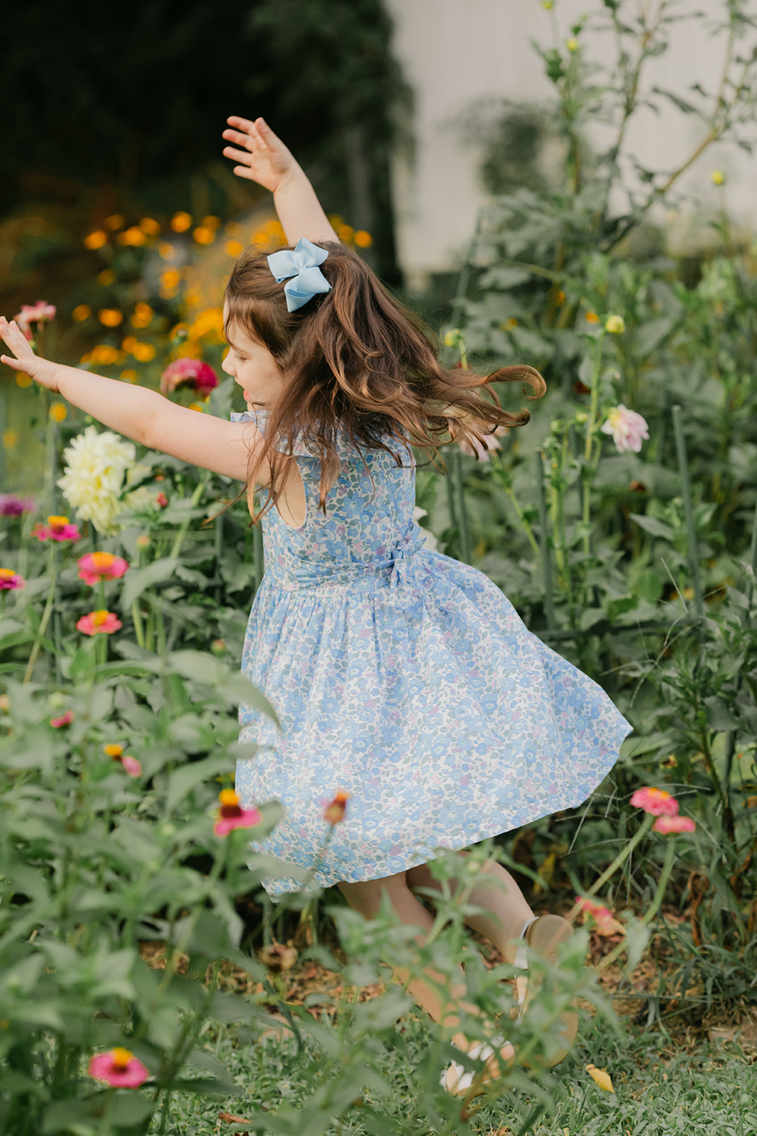little girl in the garden