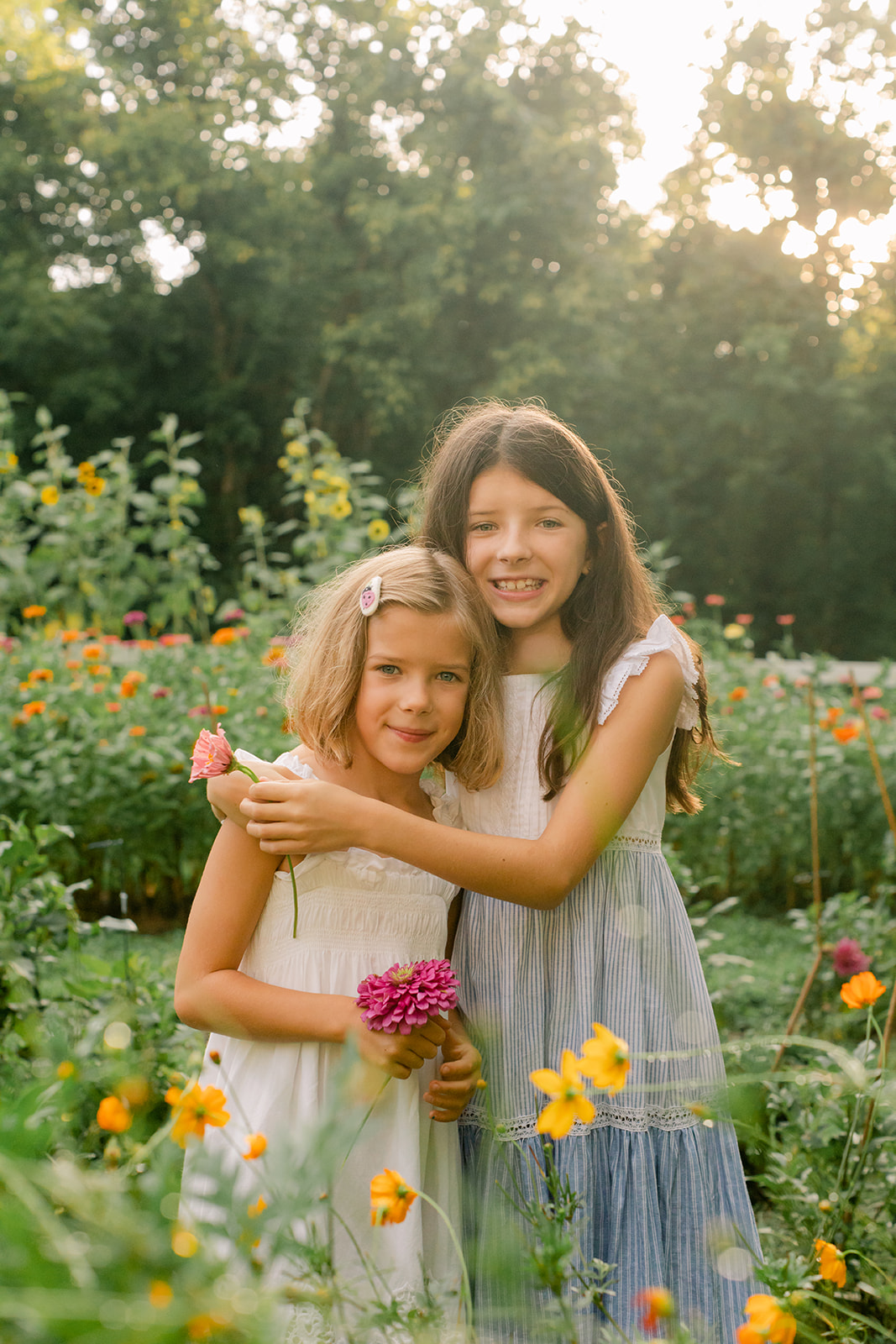 two sisters in garden